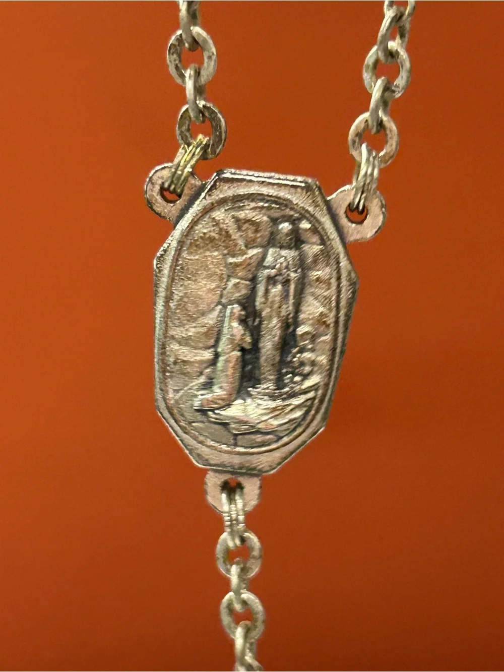 Beautiful vintage Eau de Lourdes AB glass crystal Rosary